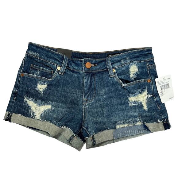 NWT Blank NYC Fulton Roll Up Jean Short SIZE 24 Dress Down Party Blue Denim NEW - Picture 1 of 11